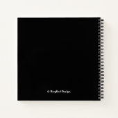 ピンクスタイリッシュかわいらしのバラの花の黒いトレンディーぼほ ノートブック (裏面)