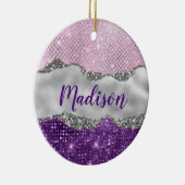 ピンクスタイリッシュがかった紫色の銀色モノグラガーリーム セラミックオーナメント (右)