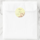 ピンクスタイリッシュさくらんぼ結婚式用シール ラウンドシール (バッグ)