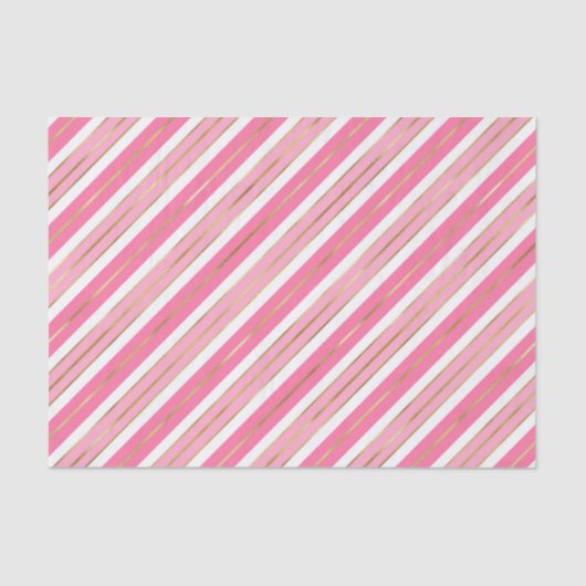 ピンクスタイリッシュとシルバーのクリスマスストライプ祝い 薄葉紙 (正面)