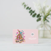 ピンクスタイリッシュとターコイズ爪、 ネイルホイスラーブランディング 名刺 (スタンド正面)