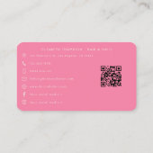 ピンクスタイリッシュとターコイズ爪、 ネイルホイスラーブランディング 名刺 (裏面)