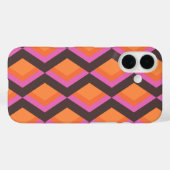 ピンクスタイリッシュとブラウンモダンの世紀中葉パターン Case-Mate iPhoneケース (裏面 (横))