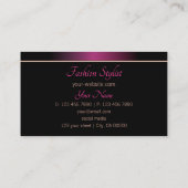 ピンクスタイリッシュとブラックとモノグラムプロフェッショナル 名刺 (裏面)