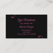 ピンクスタイリッシュとブラックと華美ポートレート写真 名刺 (裏面)