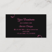 ピンクスタイリッシュとブラックと華美ポートレート写真 名刺 (裏面)