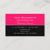ピンクスタイリッシュとブラックのモダンプロフェッショナル 名刺 (裏面)