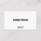 ピンクスタイリッシュとブラックの絵を描顔絵を描s 名刺 (裏面)