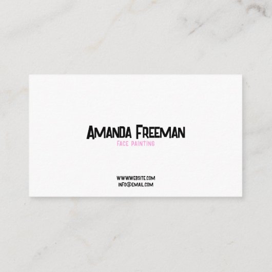 ピンクスタイリッシュとブラックの絵を描顔絵を描s 名刺 (裏面)