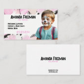 ピンクスタイリッシュとブラックの絵を描顔絵を描s 名刺 (正面/裏面)