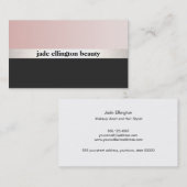 ピンクスタイリッシュとブラックシルバーストライプ美しい2 名刺 (正面/裏面)