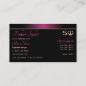 ピンクスタイリッシュとブラック、イニシャルプロフェッショナル 名刺 (裏面)