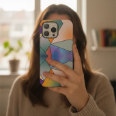 ピンクスタイリッシュとブルーの大理石の美モダンしさ Case-Mate iPhoneケース