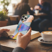 ピンクスタイリッシュとブルーの大理石の美モダンしさ Case-Mate iPhoneケース