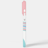 ピンクスタイリッシュとブルーの抽象芸術幾何学的ストライプ Case-Mate iPhoneケース (裏面 / 左)