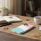 ピンクスタイリッシュとブルーの抽象芸術幾何学的モモモグラム Case-Mate iPhoneケース