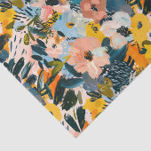 ピンクスタイリッシュとブルーの抽象芸術花柄 薄葉紙 (詳細)