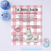 ピンクスタイリッシュとホワイトドッグ気にフライ チラシ (シングル)