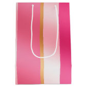 ピンクスタイリッシュと冶金 ミディアムペーパーバッグ (裏面)