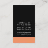 ピンクスタイリッシュと桃のスクリプトモノグラム 名刺 (裏面)