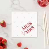 ピンクスタイリッシュと赤の愛のハート恋しく思のブライダル スタンダードカクテルナプキン (インサイチュ)