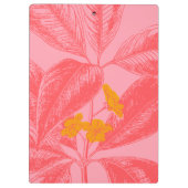 ピンクスタイリッシュと赤の植物性の葉自然アート クリップボード (裏面)