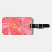 ピンクスタイリッシュと赤の植物性の葉自然アート ラゲッジタグ (正面横)