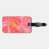 ピンクスタイリッシュと赤の植物性の葉自然アート ラゲッジタグ (裏面横)
