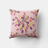 ピンクスタイリッシュと黄色の装飾文様デザイン クッション (裏面)