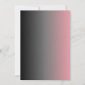 ピンクスタイリッシュと黒のグラデーションの幾何学的誕生日 招待状 (裏面)