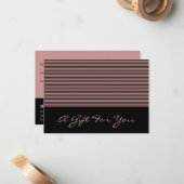 ピンクスタイリッシュと黒のヘアスタイリストのギフト券 ノートカード (正面/裏面インサイチュ)