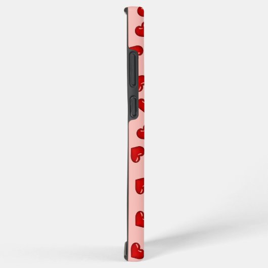 ピンクスタイリッシュに恋人の赤いハートパターン SAMSUNG GALAXYケース (右側面)