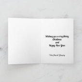 ピンクスタイリッシュのクリスマスカーエレガントド カード (内部)