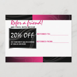 ピンクスタイリッシュのシザーヘアサロン紹介カード