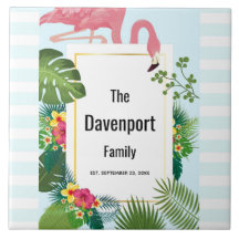 ピンクスタイリッシュのフラミンゴと熱帯葉の