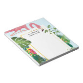 ピンクスタイリッシュのフラミンゴと熱帯葉の ノートパッド (アングル)