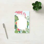 ピンクスタイリッシュのフラミンゴと熱帯葉の ポストイット (オフィス)