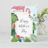 ピンクスタイリッシュのフラミンゴトロピカルマザーズデイホリダ シーズンカード (スタンド正面)