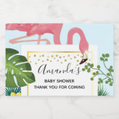 ピンクスタイリッシュのフラミンゴ赤ちゃんシャワーワインラベル スパークリングワインラベル (シングルラベル)