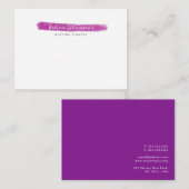 ピンクスタイリッシュのブラシストロークの署名 ノートカード (正面/裏面)