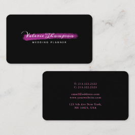 ピンクスタイリッシュのブラシストロークの署名 名刺