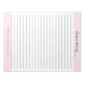ピンクスタイリッシュのミニマリストが並ぶ ノートパッド (正面)