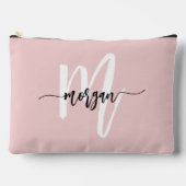 ピンクスタイリッシュのモノグラム名少女の脚本 アクセサリーポーチ (正面)