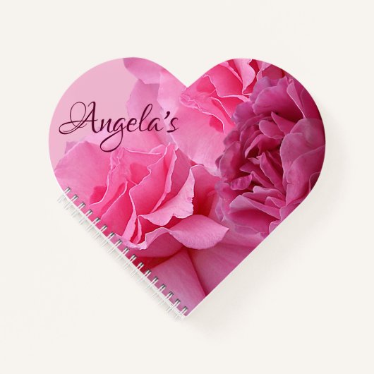 ピンクスタイリッシュのローズモダンフローラbohoデジタルアート ノートブック (正面)