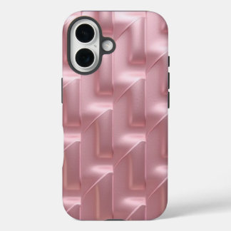 ピンクスタイリッシュの幾何学的パターン – トレンディーと保護 iPhone 16ケース