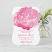 ピンクスタイリッシュの水の色の最初のコミュニティ 招待状 (スタンド正面)