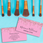 ピンクスタイリッシュの滴るグリッターは豪華に輝く 名刺