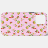 ピンクスタイリッシュの背景にカラフルの花模様 Case-Mate iPhoneケース (裏面 (横))
