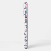 ピンクスタイリッシュの花の青い蝶のパタエレガントーン iPhoneケース (左側面)