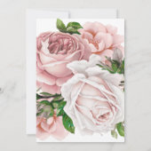 ピンクスタイリッシュの花金ゴールドグリッター婚約パーティ 招待状 (裏面)